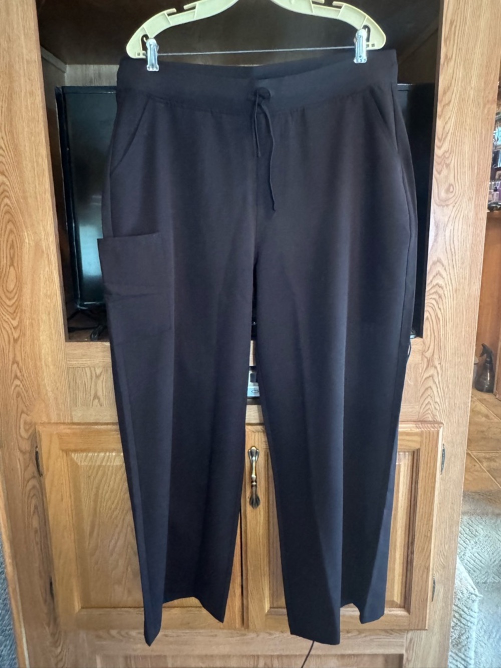 Women’s Black Wide-Leg Drawstring Pocket Pants